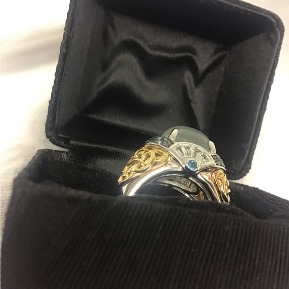 SOLD Victoria Wieck Jade ring with 14 K and sterling  silver details. SOLD. - Picture 6 of 9